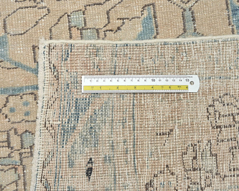 11 Ft Vintage Brown Persian Style Hand Knotted Low Pile Wool Runner Rug